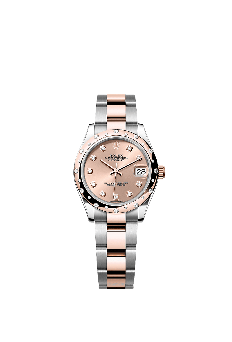 Rolex Two-Tone (RG/SS) Datejust - 31mm - Rosé-colour Diamond Dial - Oyster