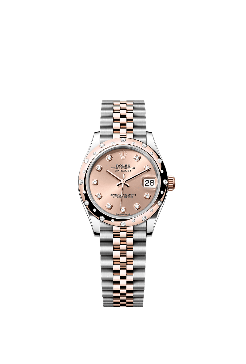 Rolex Two-Tone (RG/SS) Datejust - 31mm - Rosé-colour Diamond Dial - Jubilee