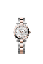 Rolex Two-Tone (RG/SS) Datejust - 31mm - White mother-of-pearl Diamond Dial - Oyster