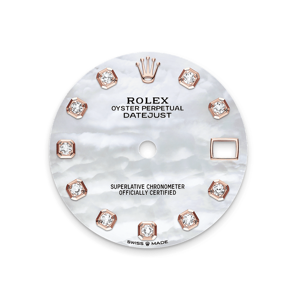 Rolex Two-Tone (RG/SS) Datejust - 31mm - White mother-of-pearl Diamond Dial - Oyster