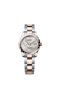 Rolex Two-Tone (RG/SS) Datejust - 31mm - Silver, floral motif Diamond Dial - Oyster