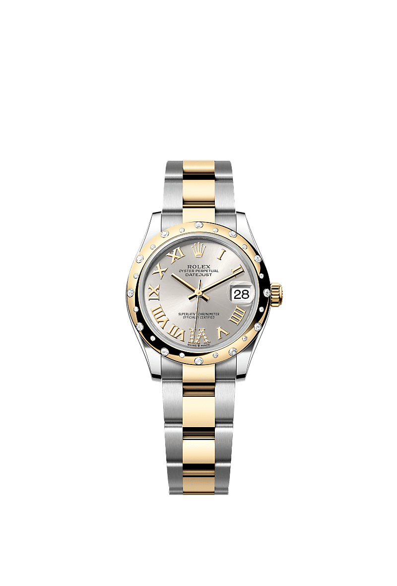 Rolex Two-Tone (YG/SS) Datejust - 31mm - Silver Diamond Dial - Oyster
