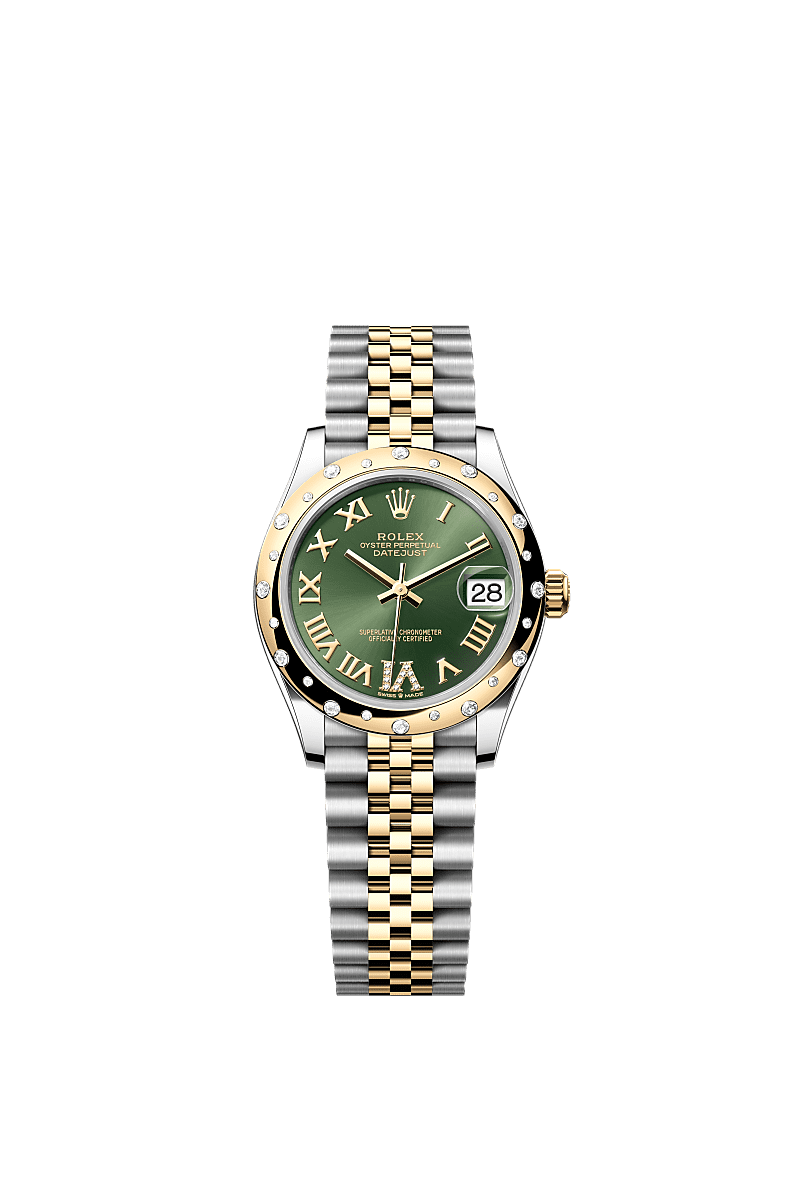 Rolex Two-Tone (YG/SS) Datejust - 31mm - Olive green Diamond Dial - Jubilee