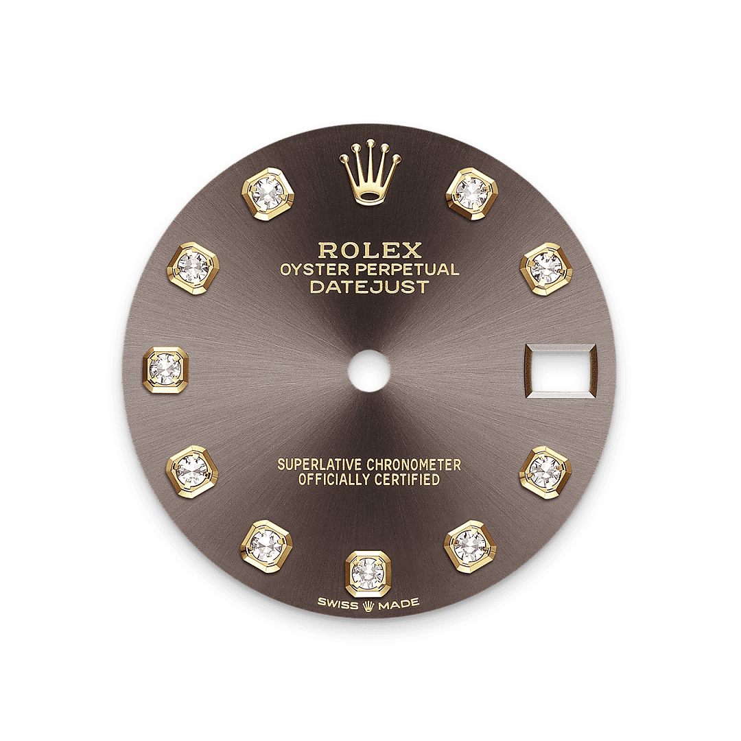 Rolex Two-Tone (YG/SS) Datejust - 31mm - Dark grey Diamond Dial - Jubilee