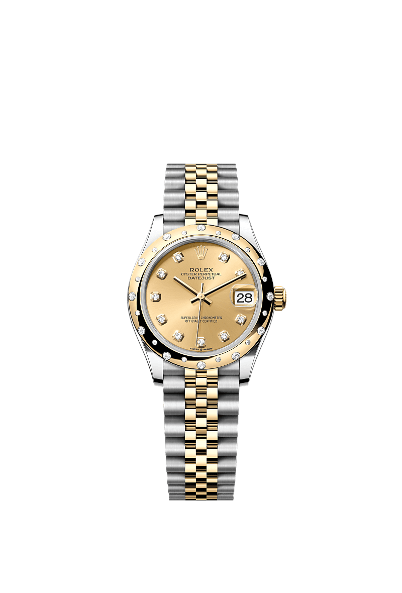 Rolex Two-Tone (YG/SS) Datejust - 31mm - Champagne-colour Diamond Dial - Jubilee
