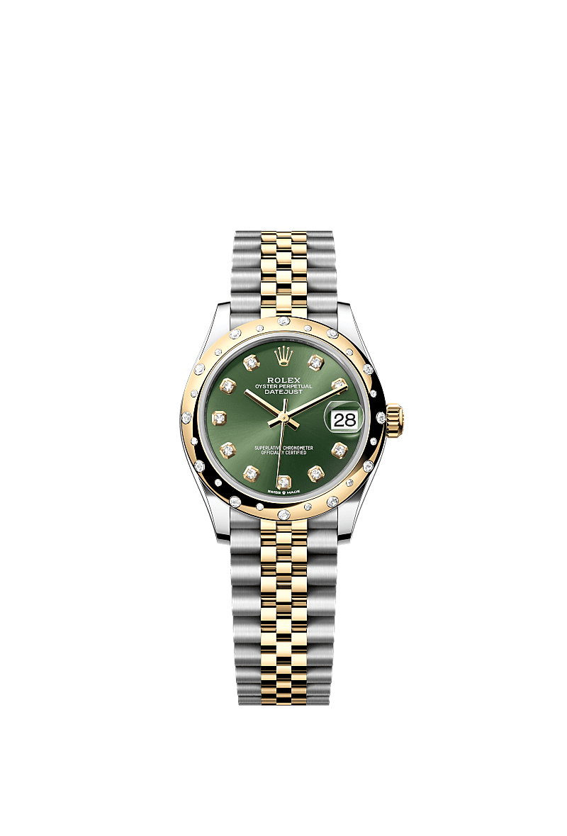 Rolex Two-Tone (YG/SS) Datejust - 31mm - Olive green Diamond Dial - Jubilee