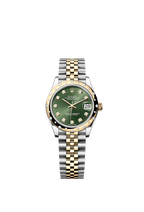Rolex Two-Tone (YG/SS) Datejust - 31mm - Olive green Diamond Dial - Jubilee