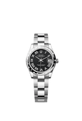 Rolex Stainless Steel Datejust - 31mm - Bright black - Oyster