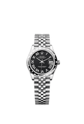 Rolex Stainless Steel Datejust - 31mm - Bright black - Jubilee