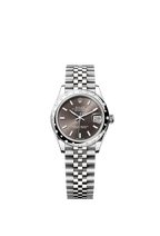 Rolex Stainless Steel Datejust - 31mm - Dark grey - Jubilee