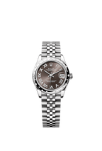 Rolex Stainless Steel Datejust - 31mm - Dark grey - Jubilee
