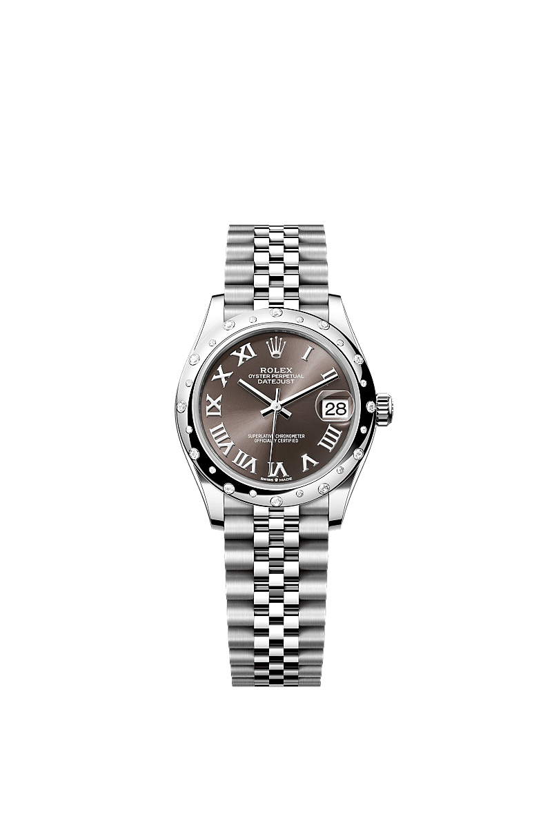 Rolex Stainless Steel Datejust - 31mm - Dark grey - Jubilee