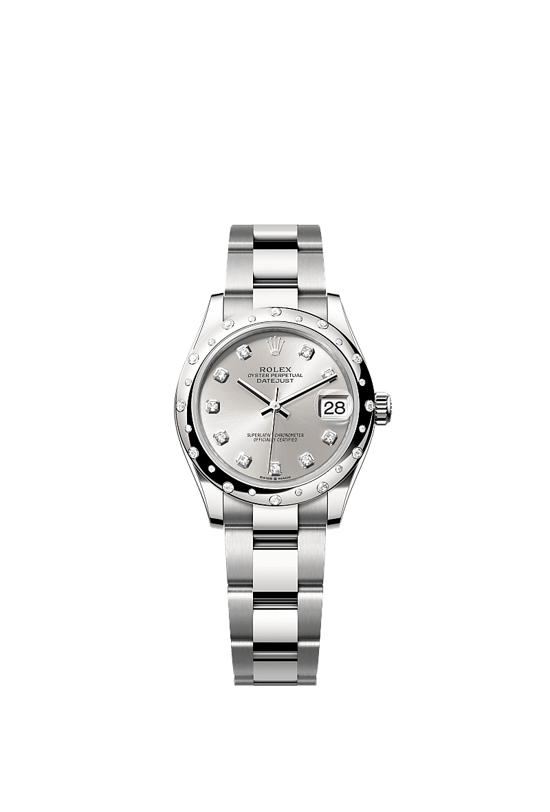 Rolex Stainless Steel Datejust - 31mm - Silver Diamond Dial - Oyster