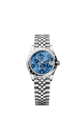 Rolex Stainless Steel Datejust - 31mm - Azzurro blue, floral motif Diamond Dial - Jubilee