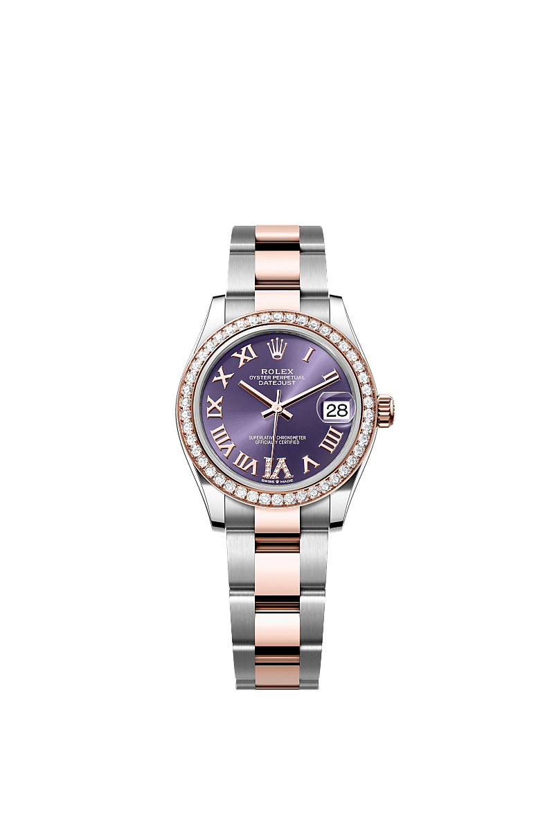 Rolex Two-Tone (RG/SS) Datejust - 31mm - Aubergine Diamond Dial - Oyster
