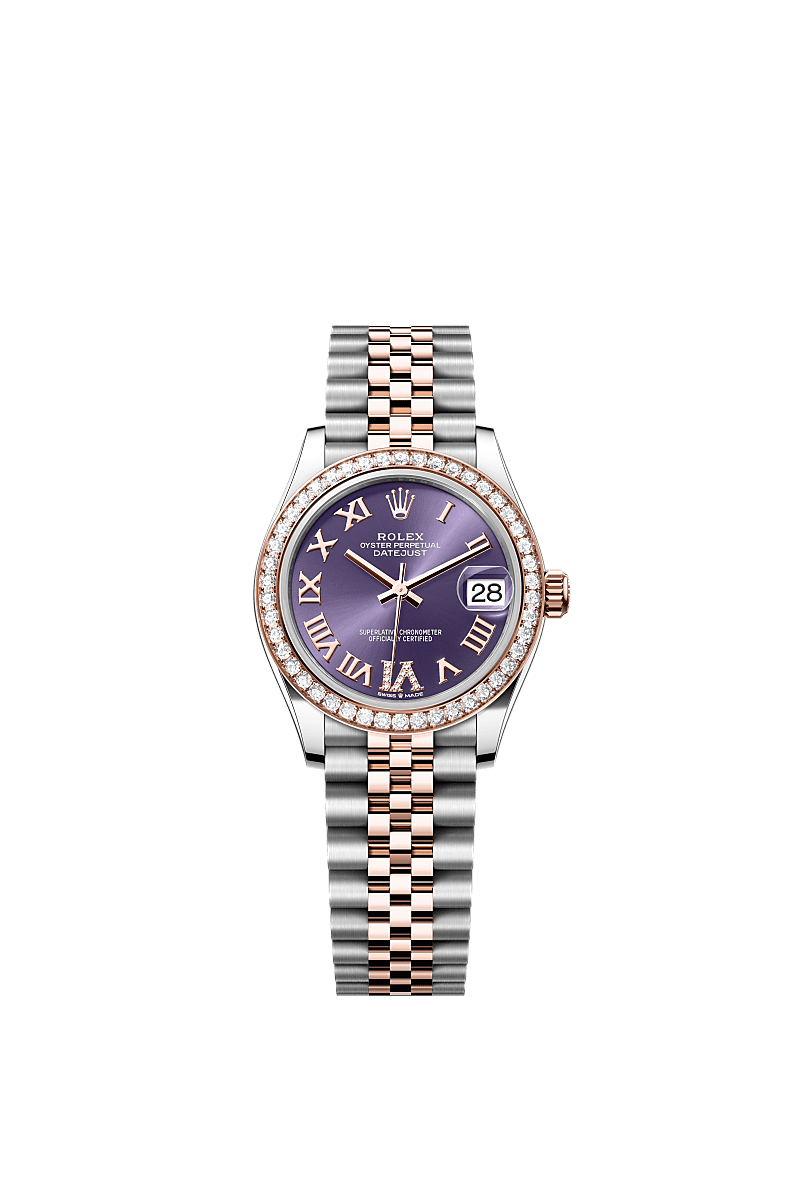 Rolex Two-Tone (RG/SS) Datejust - 31mm - Aubergine Diamond Dial - Jubilee