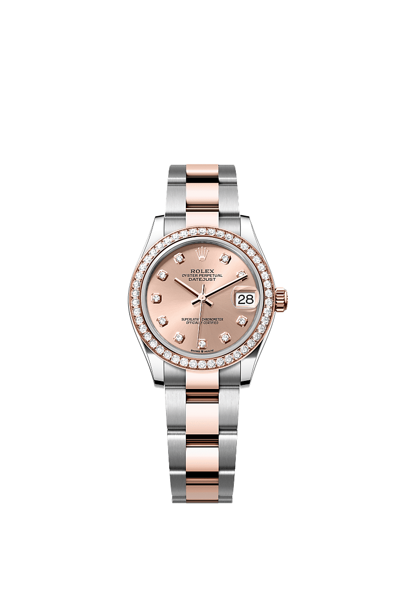 Rolex Two-Tone (RG/SS) Datejust - 31mm - Rosé-colour Diamond Dial - Oyster