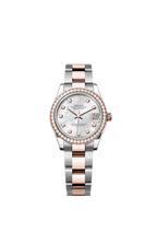 Rolex Two-Tone (RG/SS) Datejust - 31mm - White mother-of-pearl Diamond Dial - Oyster
