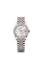Rolex Two-Tone (RG/SS) Datejust - 31mm - White mother-of-pearl Diamond Dial - Jubilee