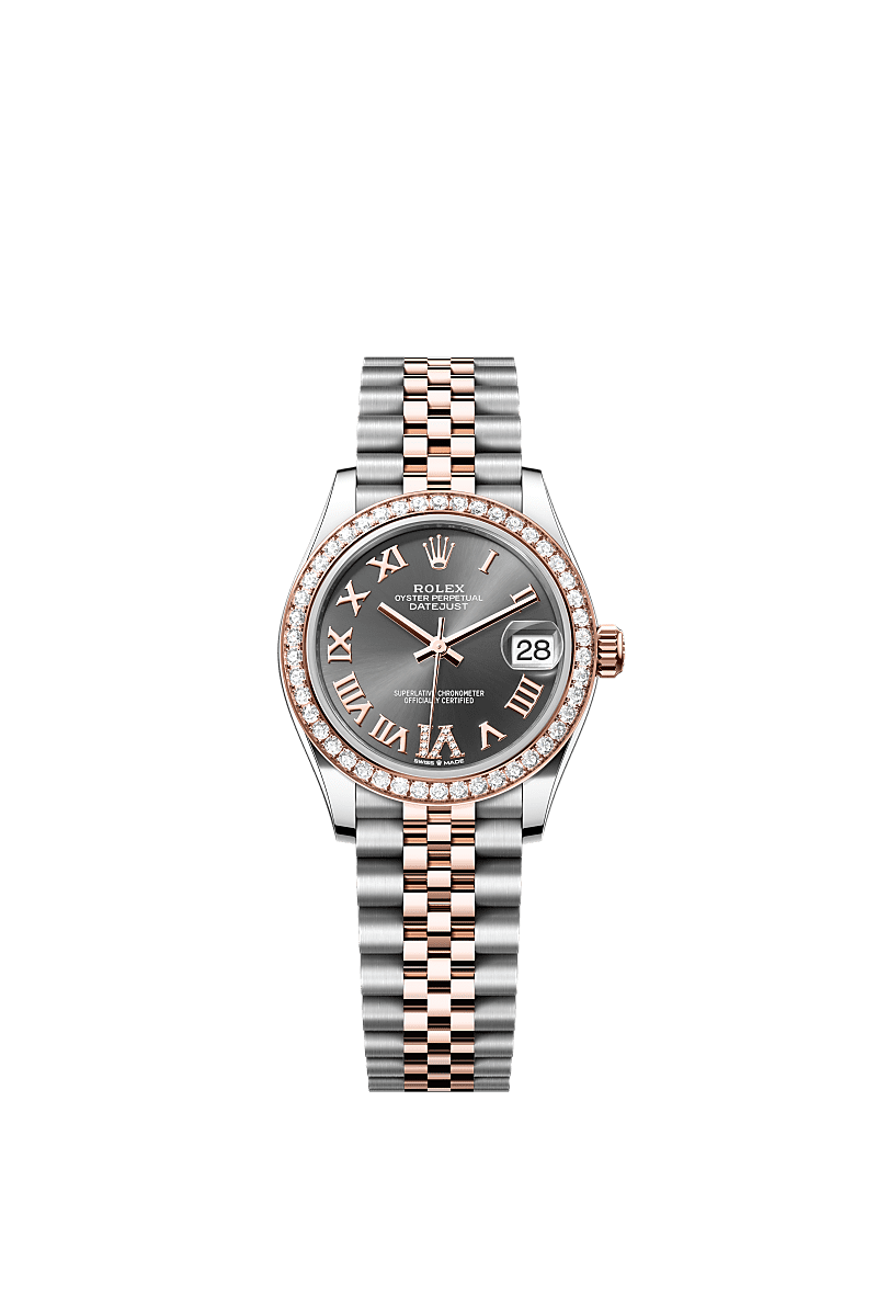 Rolex Two-Tone (RG/SS) Datejust - 31mm - Slate Diamond Dial - Jubilee