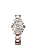 Rolex Two-Tone (RG/SS) Datejust - 31mm - Silver, floral motif Diamond Dial - Oyster