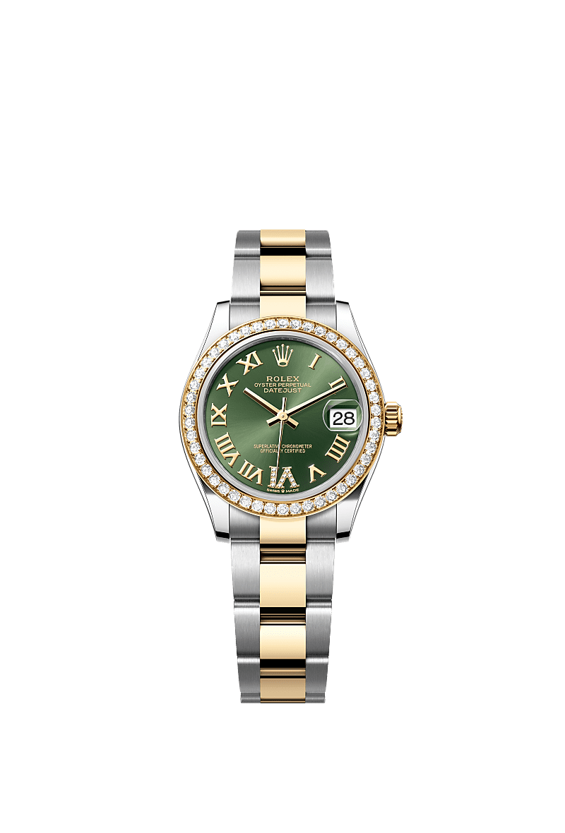 Rolex Two-Tone (YG/SS) Datejust - 31mm - Olive green Diamond Dial - Oyster