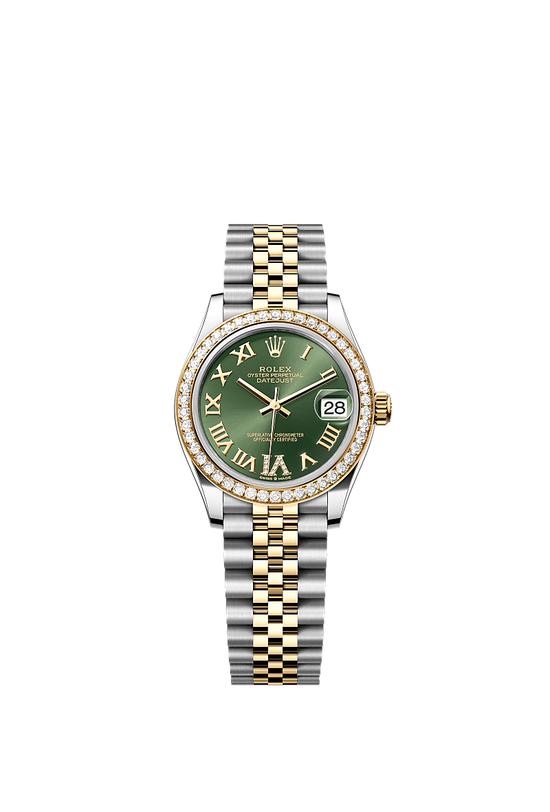 Rolex Two-Tone (YG/SS) Datejust - 31mm - Olive green Diamond Dial - Jubilee