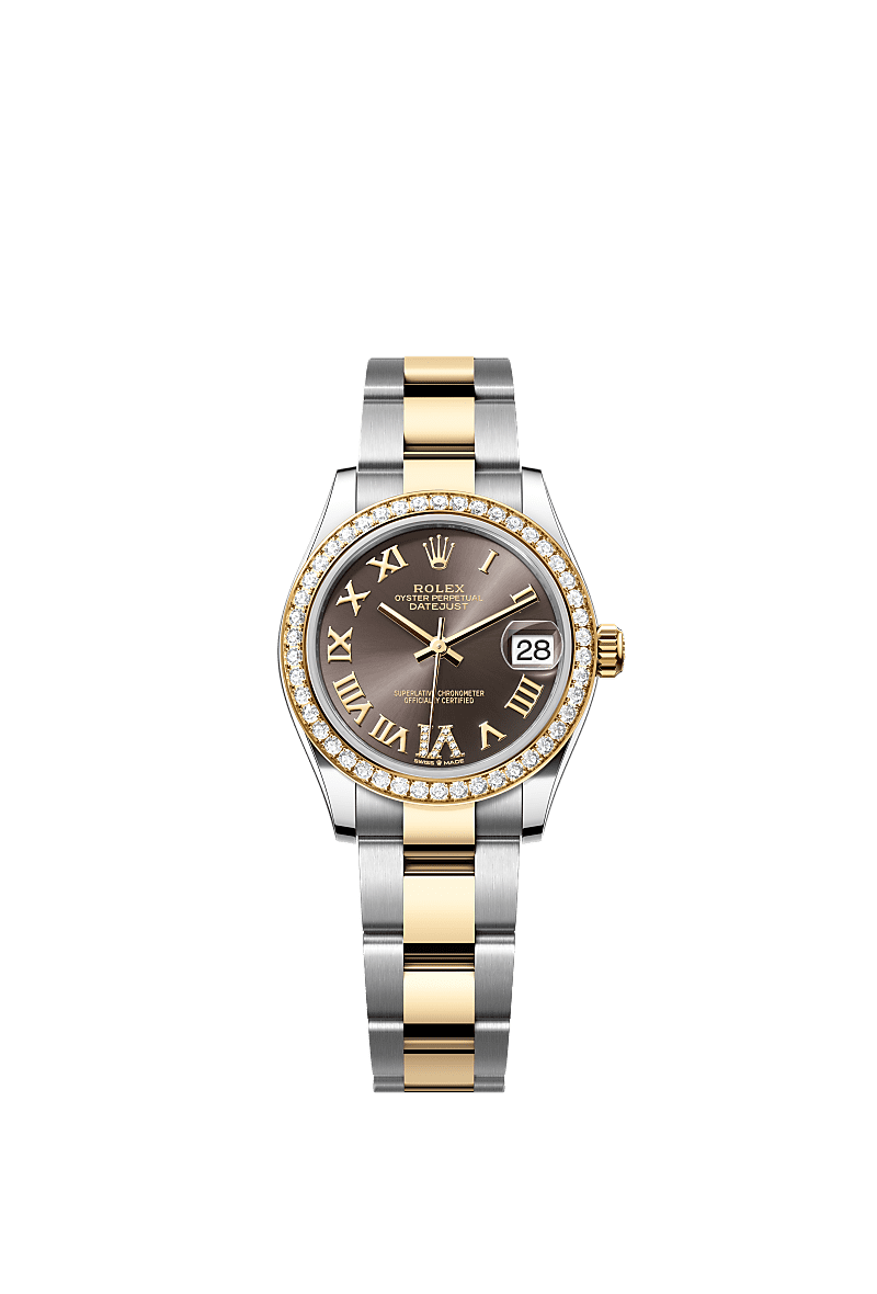 Rolex Two-Tone (YG/SS) Datejust - 31mm - Dark grey Diamond Dial - Oyster