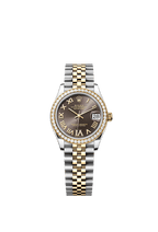 Rolex Two-Tone (YG/SS) Datejust - 31mm - Dark grey Diamond Dial - Jubilee
