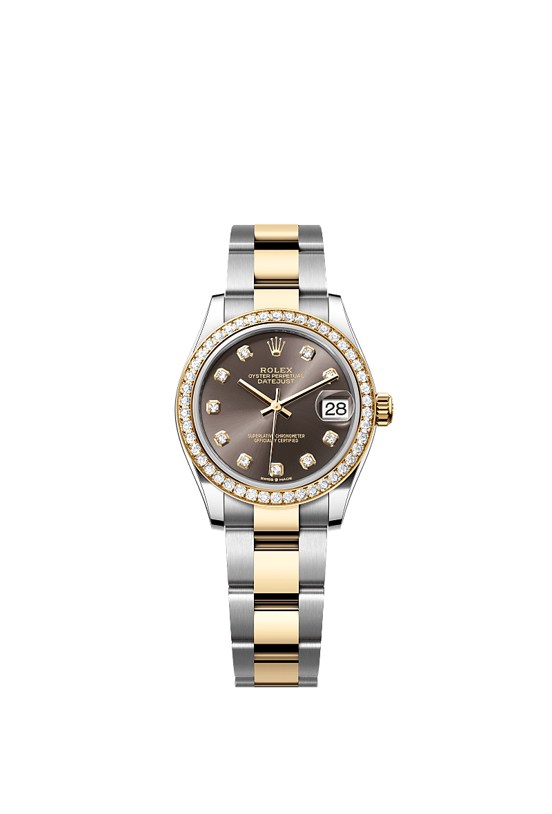 Rolex Two-Tone (YG/SS) Datejust - 31mm - Dark grey Diamond Dial - Oyster