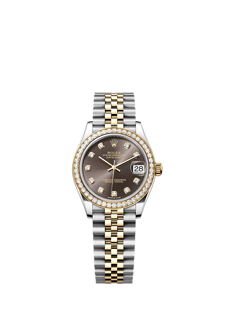 Rolex Two-Tone (YG/SS) Datejust - 31mm - Dark grey Diamond Dial - Jubilee