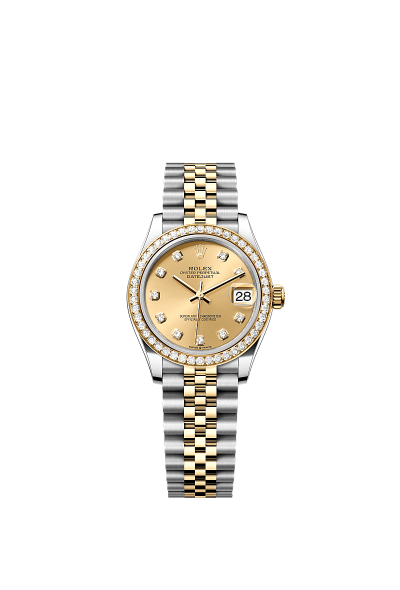 Rolex Two-Tone (YG/SS) Datejust - 31mm - Champagne-colour Diamond Dial - Jubilee