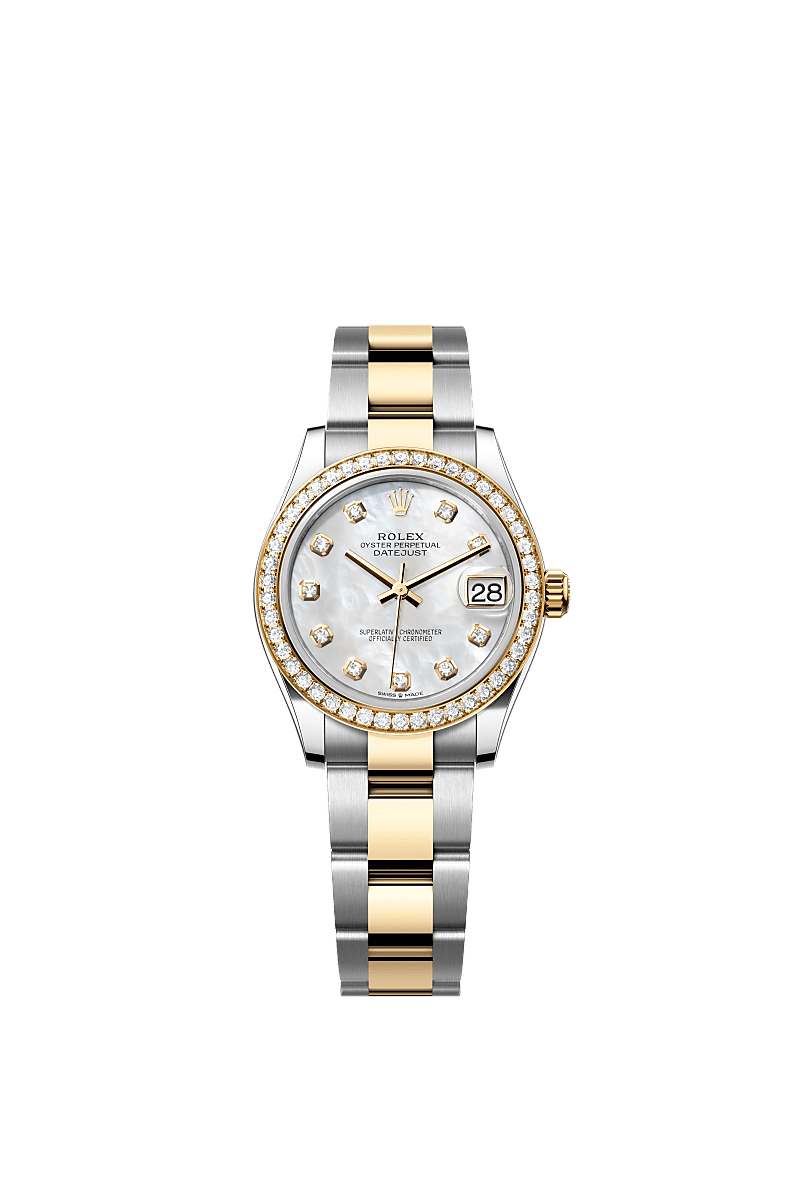 Rolex Two-Tone (YG/SS) Datejust - 31mm - White mother-of-pearl Diamond Dial - Oyster