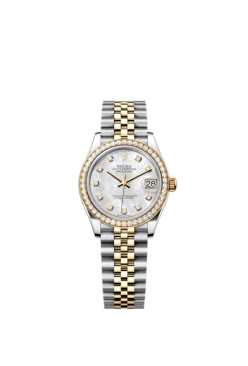 Rolex Two-Tone (YG/SS) Datejust - 31mm - White mother-of-pearl Diamond Dial - Jubilee