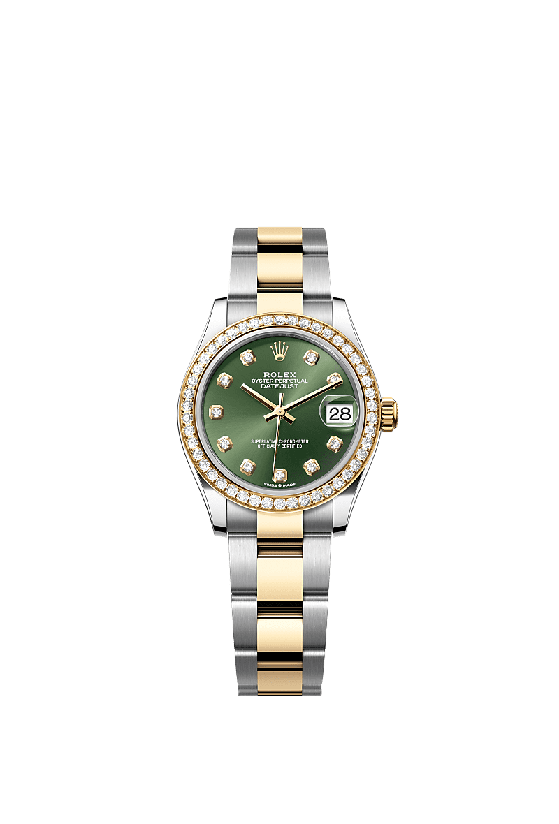 Rolex Two-Tone (YG/SS) Datejust - 31mm - Olive green Diamond Dial - Oyster
