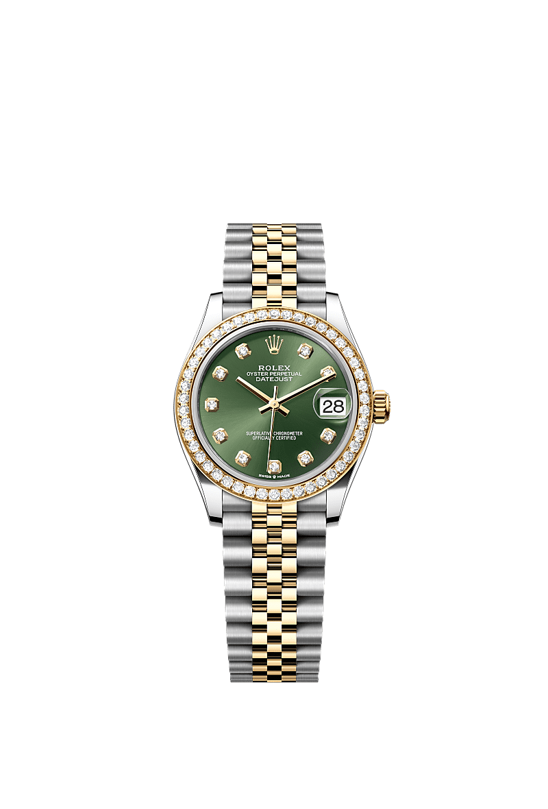 Rolex Two-Tone (YG/SS) Datejust - 31mm - Olive green Diamond Dial - Jubilee