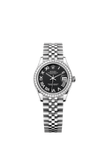 Rolex Stainless Steel Datejust - 31mm - Bright black - Jubilee