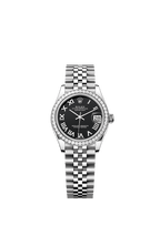 Rolex Stainless Steel Datejust - 31mm - Bright black - Jubilee