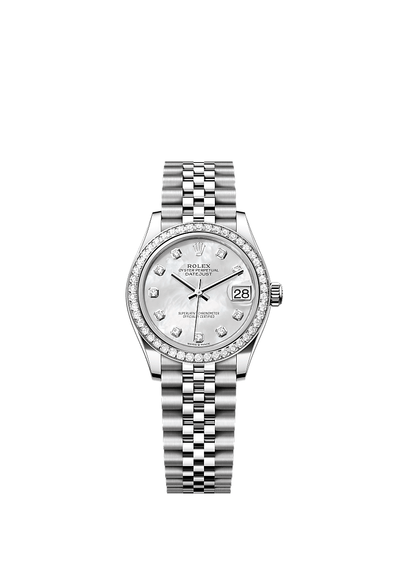 Rolex Stainless Steel Datejust - 31mm - White mother-of-pearl Diamond Dial - Jubilee