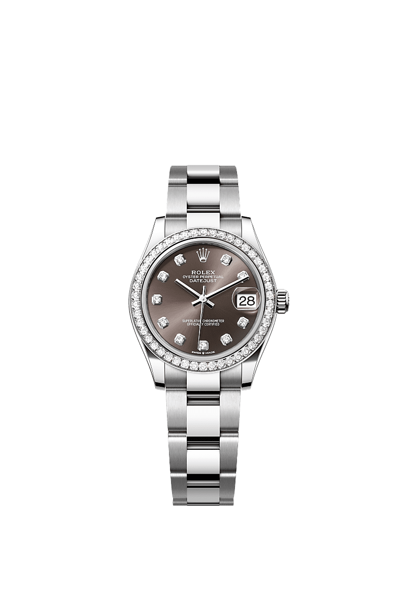 Rolex Stainless Steel Datejust - 31mm - Dark grey Diamond Dial - Oyster