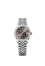 Rolex Stainless Steel Datejust - 31mm - Dark grey - Jubilee