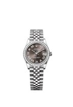 Rolex Stainless Steel Datejust - 31mm - Dark grey - Jubilee