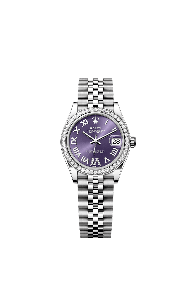 Rolex Stainless Steel Datejust - 31mm - Aubergine Diamond Dial - Jubilee