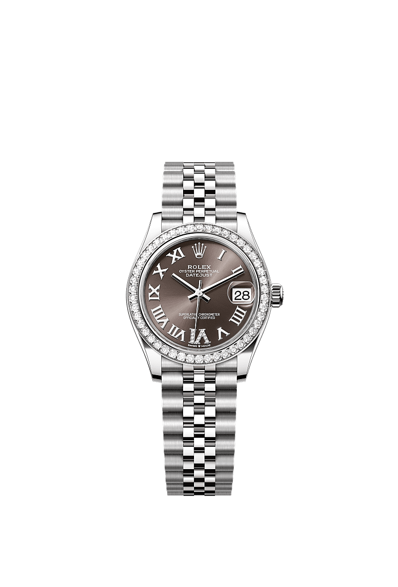 Rolex Stainless Steel Datejust - 31mm - Dark grey Diamond Dial - Jubilee