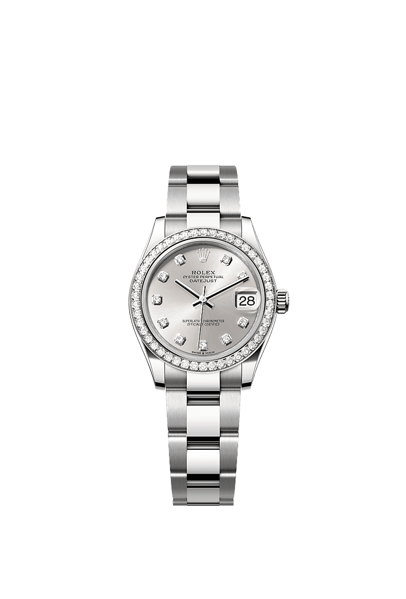 Rolex Stainless Steel Datejust - 31mm - Silver Diamond Dial - Oyster