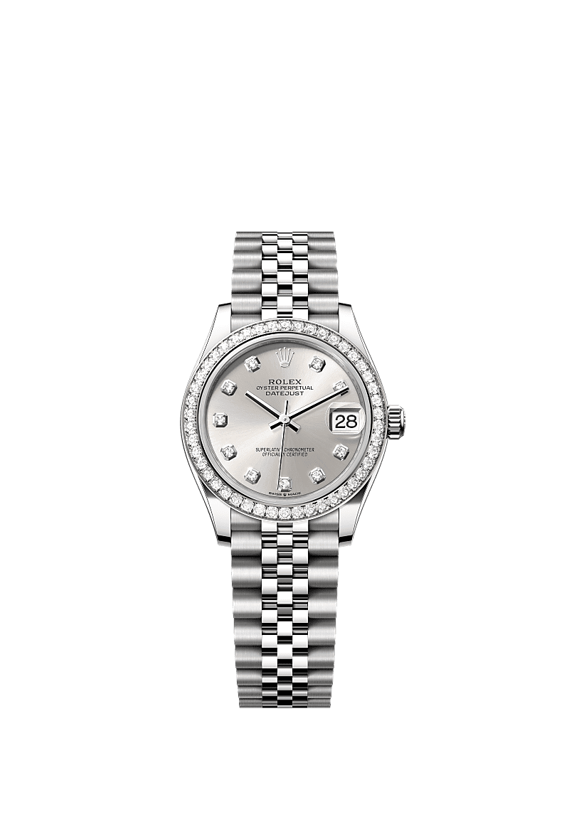Rolex Stainless Steel Datejust - 31mm - Silver Diamond Dial - Jubilee