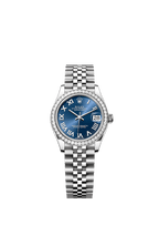 Rolex Stainless Steel Datejust - 31mm - Bright blue - Jubilee