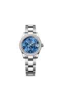 Rolex Stainless Steel Datejust - 31mm - Azzurro blue, floral motif Diamond Dial - Oyster