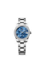 Rolex Stainless Steel Datejust - 31mm - Azzurro blue, floral motif Diamond Dial - Oyster
