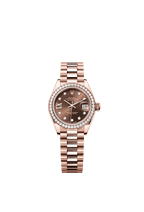 Rolex Rose Gold Datejust - 28mm - Chocolate Diamond Dial - President